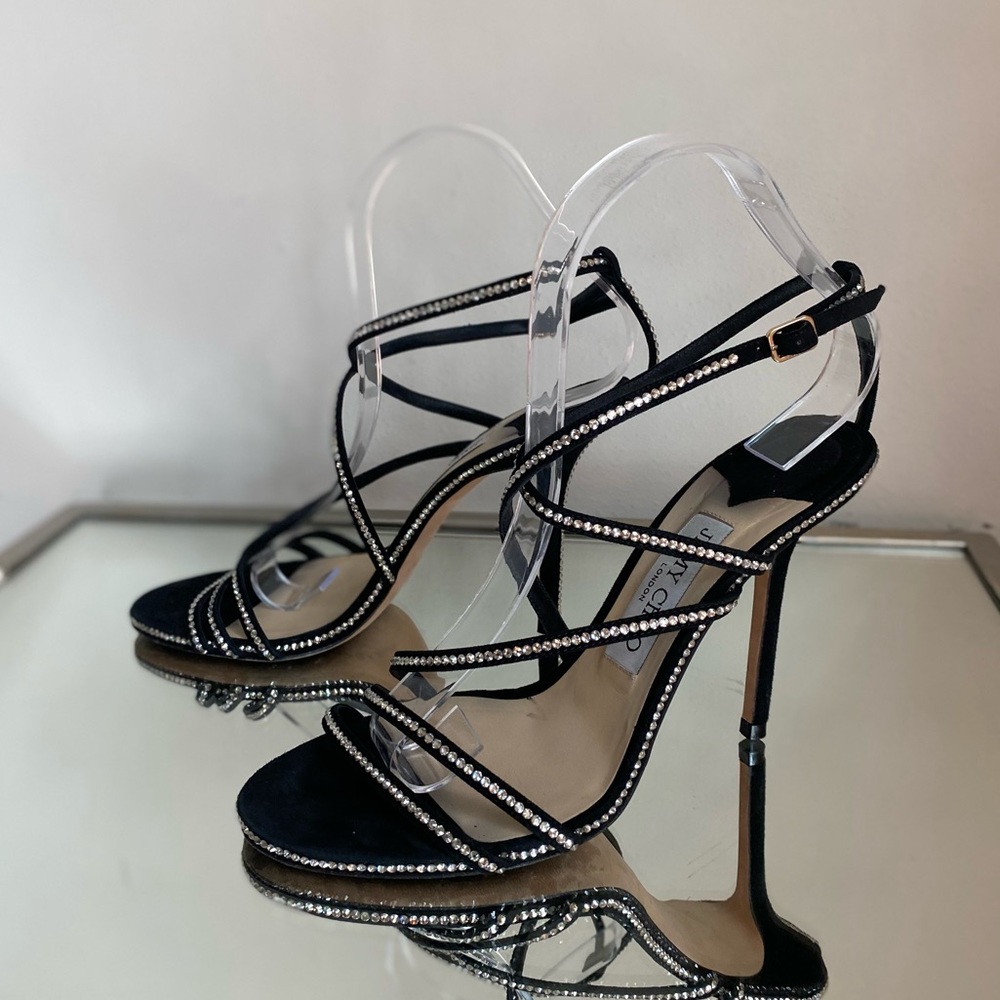 EUC JIMMY CHOO DUDETTE STILETTO SANDALS 38 $1,050 - Picture 10 of 16